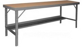 Durham WBF-TH-3060-95 Folding Leg Work Bench With Tempered Hard Board Over Steel Top