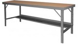 Durham WBF-TH-3660-95 Folding Leg Work Bench With Tempered Hard Board Over Steel Top