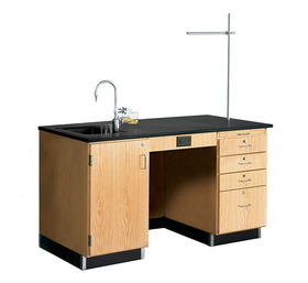 Diversified Woodcrafts 1216K-L Kinetic Instructor Desk w/Sink