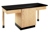 Diversified Woodcrafts 2104K 2 Station Table W/Phenolic R Top, Plain Apron & Door Cab