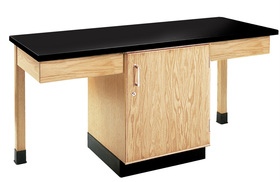 Diversified Woodcrafts 2106K 2 Station Table W/1" Solid Epoxy Resin Top, Plain Apron &