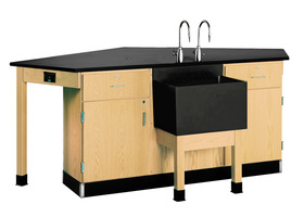 Diversified Woodcrafts 2936K Forward Vision I Workstation With Door/Drawer Cabinet & End Sink