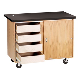 Diversified Woodcrafts 4222KF-RS Mobile Demonstration Table W/Drawers