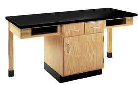 Diversified Woodcrafts C2201K 2 Station Table W/ 1-1/4" Plastic Laminate Top, Compartment
