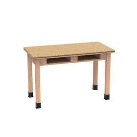 Diversified Woodcrafts C7107 PerpetuLab Wooden Leg Tables with Compartments