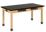 Diversified Woodcrafts C7182 PerpetuLab Wooden Leg Tables with Compartments