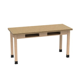 Diversified Woodcrafts C7607 PerpetuLab Wooden Leg Tables with Compartments