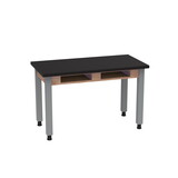 Diversified Woodcrafts C9102 PerpetuLab Steel Leg Table with Compartments