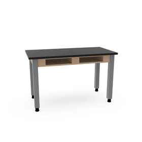 Diversified Woodcrafts C9106 PerpetuLab Steel Leg Table with Compartments