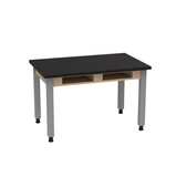 Diversified Woodcrafts C9122 PerpetuLab Steel Leg Table with Compartments