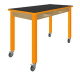 Diversified Woodcrafts C9142 PerpetuLab Steel Leg Table with Compartments