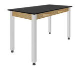 Diversified Woodcrafts C9144 PerpetuLab Steel Leg Table with Compartments