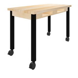 Diversified Woodcrafts C9145 PerpetuLab Steel Leg Table with Compartments