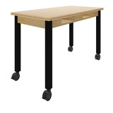Diversified Woodcrafts C9147 PerpetuLab Steel Leg Table with Compartments