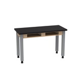 Diversified Woodcrafts C9162 PerpetuLab Steel Leg Table with Compartments