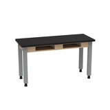 Diversified Woodcrafts C9182 PerpetuLab Steel Leg Table with Compartments