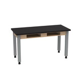 Diversified Woodcrafts C9202 PerpetuLab Steel Leg Table with Compartments