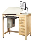 Diversified Woodcrafts CDTC-71 Drawing Table System With Drawers