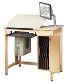 Diversified Woodcrafts CDTC-72 Drawing Table System With Board Storage