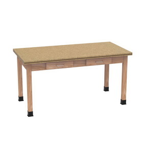 Diversified Woodcrafts D7147 PerpetuLab Wooden Leg Tables with Drawers