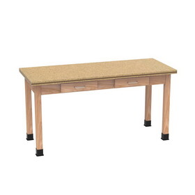 Diversified Woodcrafts D7607 PerpetuLab Wooden Leg Tables with Drawers