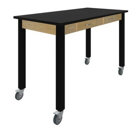 Diversified Woodcrafts D9146 PerpetuLab Steel Leg Table with Drawers