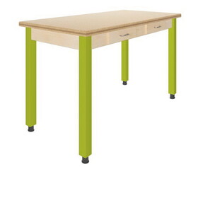 Diversified Woodcrafts D9147 PerpetuLab Steel Leg Table with Drawers