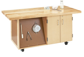 Diversified Woodcrafts EMWB-6 Access Touchdown Worktop Cabinet with Butcherblock Top