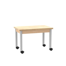 Diversified Woodcrafts P9125 PerpetuLab Steel Leg Table with Plain Apron