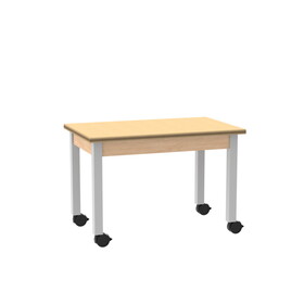 Diversified Woodcrafts P9127 PerpetuLab Steel Leg Table with Plain Apron