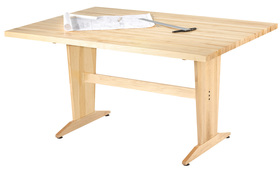 Diversified Woodcrafts PT-7248M Table - Panel Leg 36"H W/ Maple Butcherblock Top