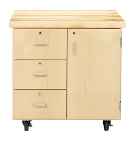 Diversified Woodcrafts WMSC-3735 Mobile Storage Cabinet - 3 Drawers/1 Door