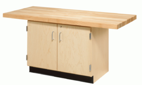 Diversified Woodcrafts WW231-1V Forum Fixed Two-Station Workbench with Maple Cabinets