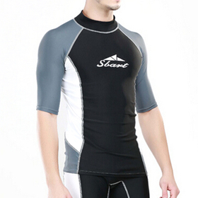GOGO Men's Rash Guard Short Sleeve UV Protection Surf T-Shirt