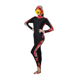 GOGO Women's Hooded One Piece Diving Suit, Flower Print
