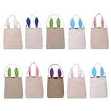 Aspire Party Gift Bag Easter Bunny Bags Kids' DIY Craft Tote Jute Reusable Grocery Shopping Baskets