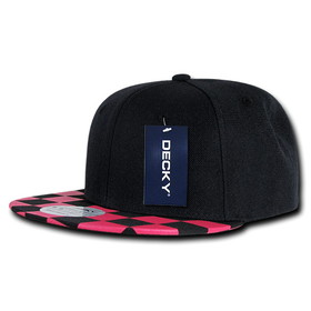 Custom Decky 1095 6 Panel High Profile Structured Checkered Bill Snapback Hat