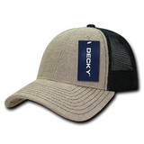 Decky 1136-NATBLK 6 Panel Low Profile Structured Jute Trucker Hat , Natural/Black