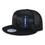 Decky 1141-BLACK 6 Panel High Profile Structured Quilted Trucker Hat , Black