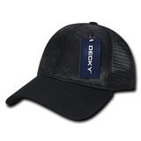 Decky 1142-BLACK 6 Panel Low Profile Structured Quilted Trucker Hat ,  Black