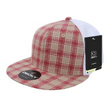 Decky 6015 6 Panel High Profile Structured Plaid Trucker Hat