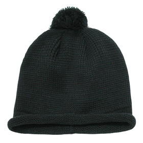 Decky 611A Solid RollUp Beanie w/PomPom Hat