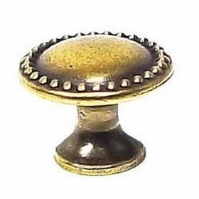 D. Lawless Hardware 1" Light Beaded Knob Antique Brass