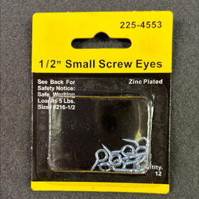 D. Lawless Hardware 225-4553 (12-Pack) 1/2" Small Screw Eyes