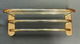 Franklin Brass 18" Towel Shelf with 2 Bars Polished Brass