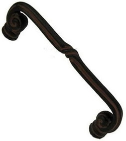 D. Lawless Hardware 4" Mai-Oui Solid Pewter Thin Pull Black with Terra Cotta