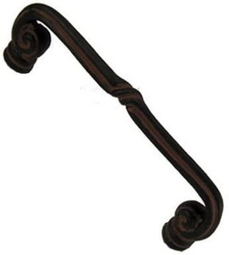 D. Lawless Hardware 6" Mai-Oui Solid Pewter Thin Pull Brack with Terra Cotta