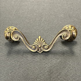 D. Lawless Hardware 4" Corinthia Drop Cabinet Pull Antique Brass