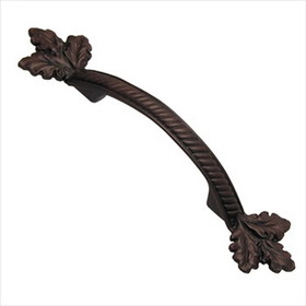 D. Lawless Hardware 2-7/8" Center Oak Leaf Pull Rust with Black