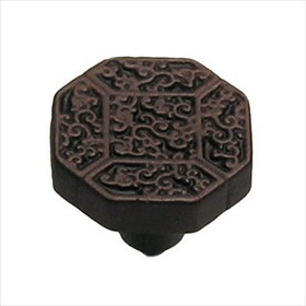 D. Lawless Hardware 1-1/4" Asian Octagonal Knob Rust with Black